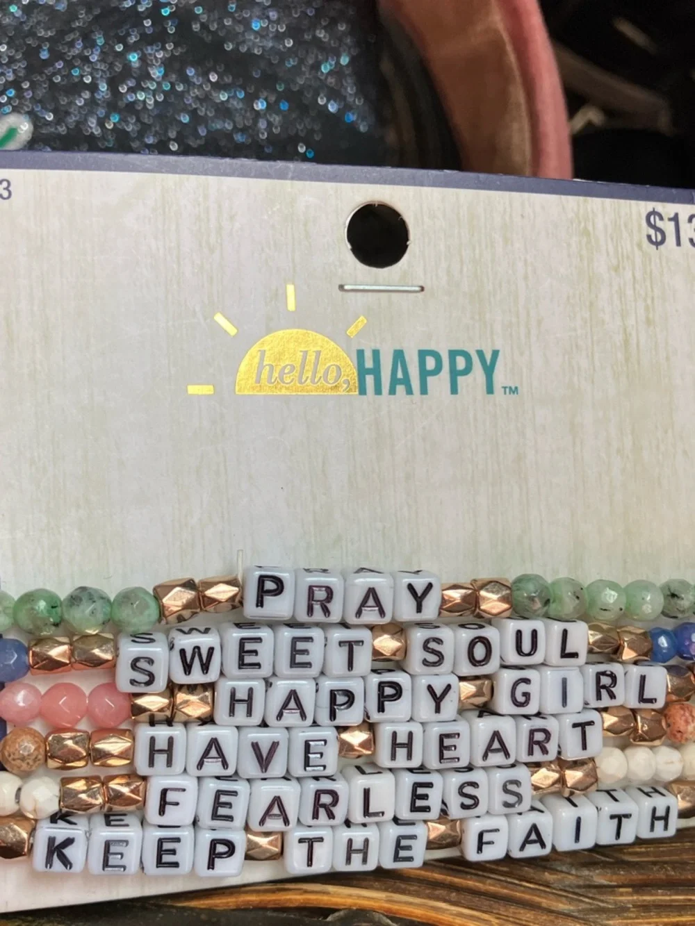 Glitter Black 'Living My Best Life' Cosmetic Pouch w/FREE- hair accessories&MORE